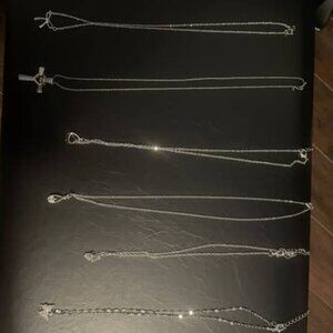 Set of 8 Silver Necklaces